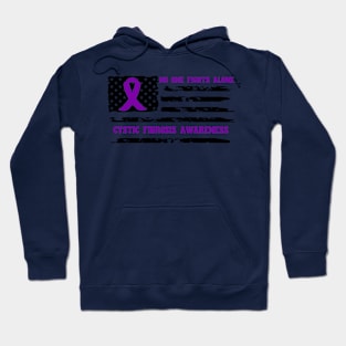 No One Fights Alone Cystic Fibrosis Awareness Hoodie